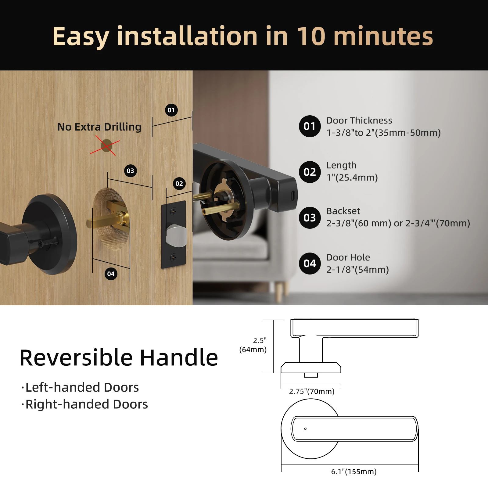 Viladepot Smart Lock Fingerprint Door Lock App Control Keypad - Image 2