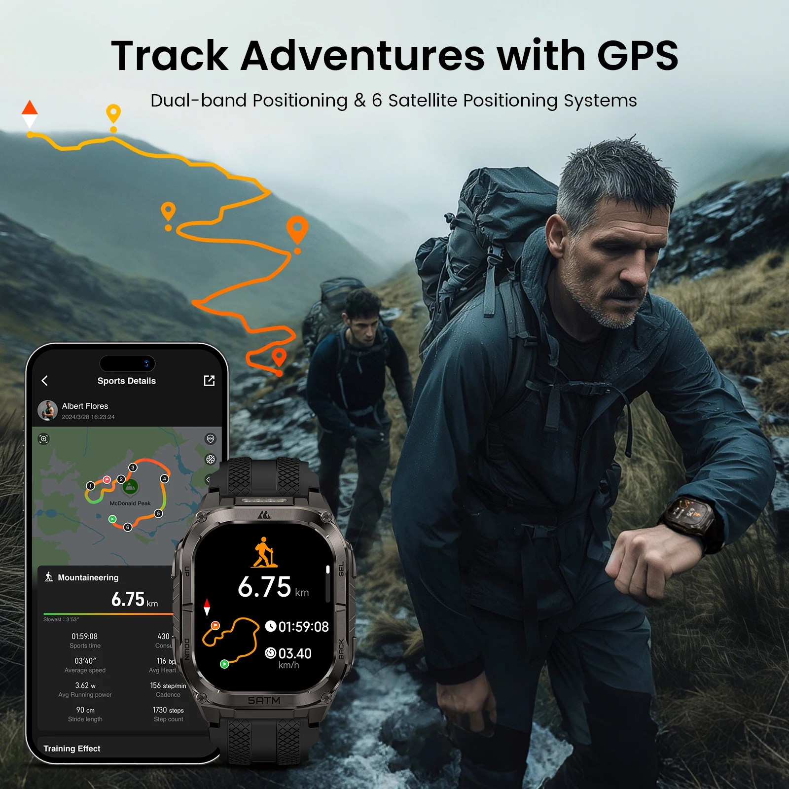 KOSPET TANK M4C Advanced GPS Smartwatch for men - Image 3