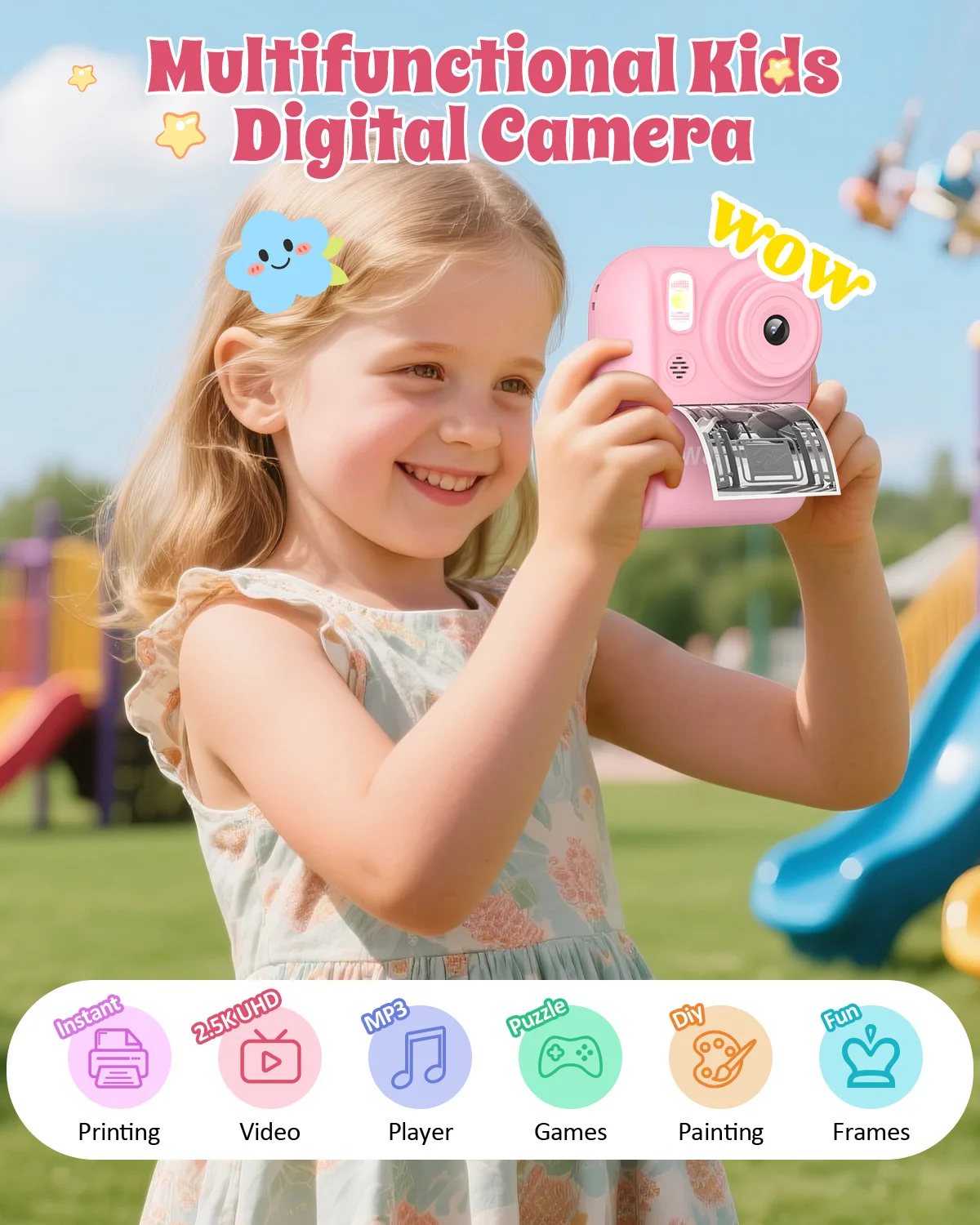 Kids Camera Instant Print,Instant Camera for Kids,2.5K UHD Digital Camera - Image 2