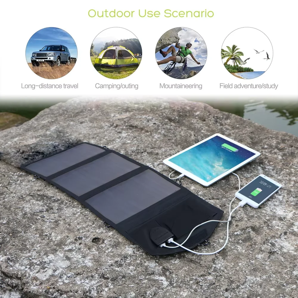 ALLPOWERS Foldable Solar Panel 5V 21W Portable Solar Charger Waterproof - Image 4