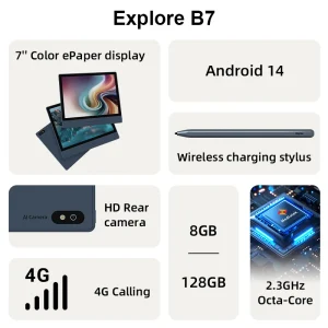 Bigme B7 ereader, 7'' e ink ebook reader, 8+128GB, Android 14 - Thumbnail Image 3