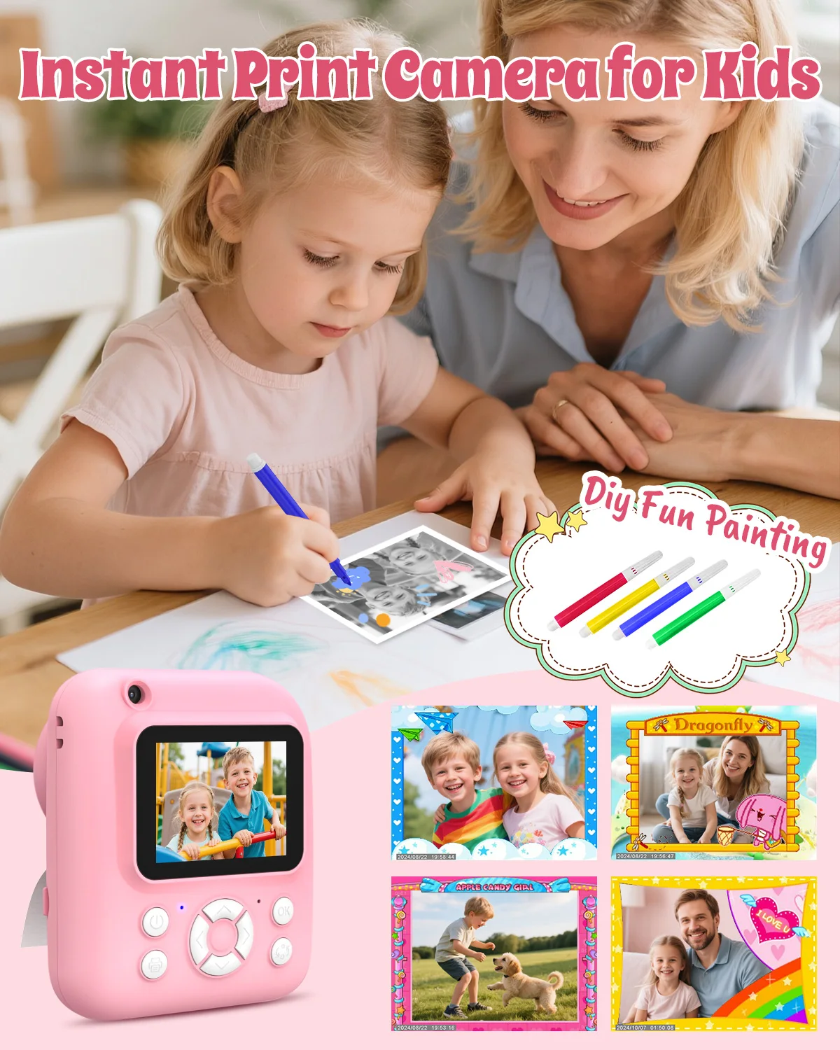 Kids Camera Instant Print,Instant Camera for Kids,2.5K UHD Digital Camera - Image 4