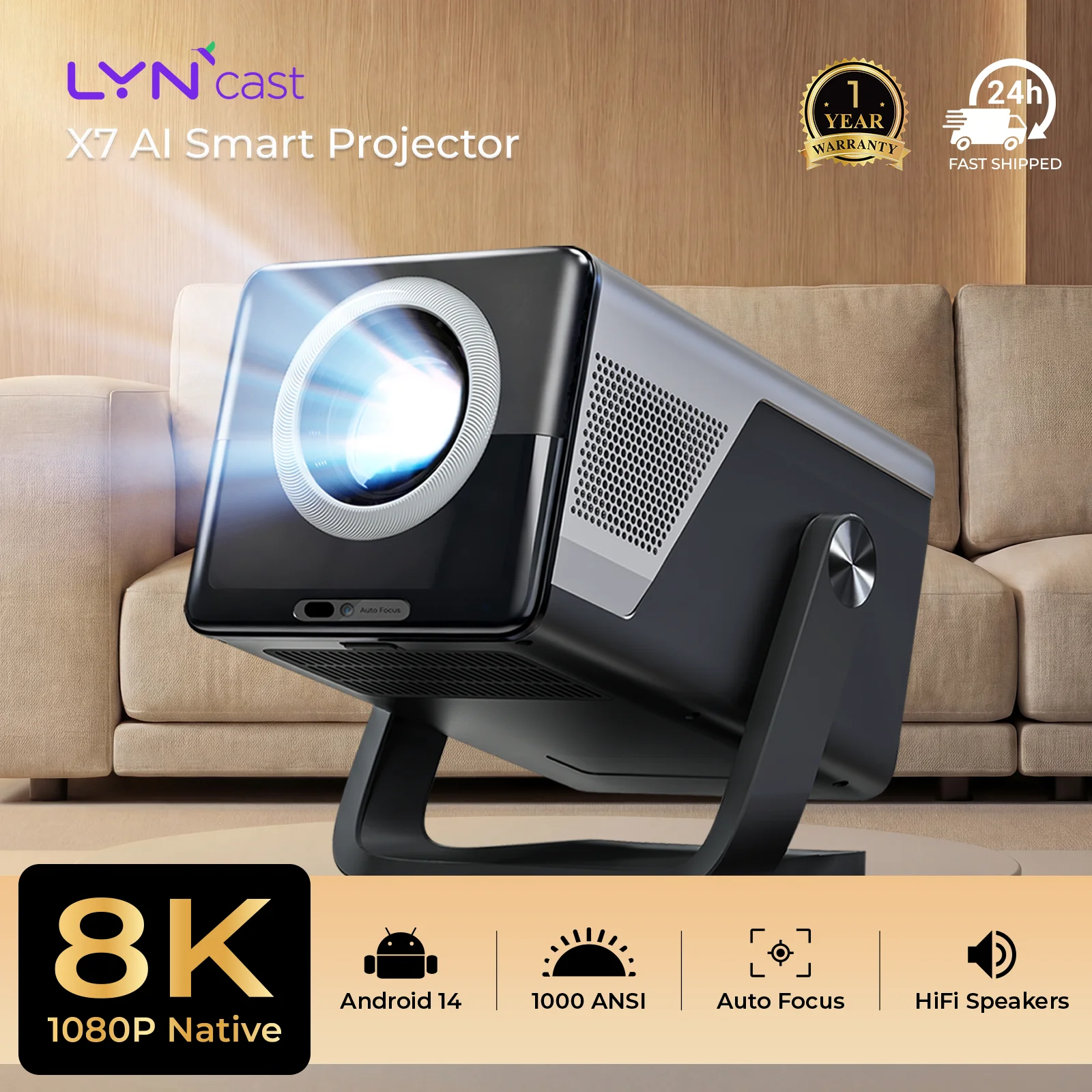 X7 Native 1080P Smart Projector - Image 1