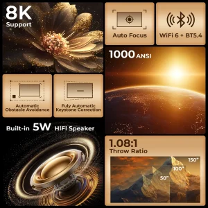 8K Decoding X7 AI Smart Projector with Android - Thumbnail Image 4