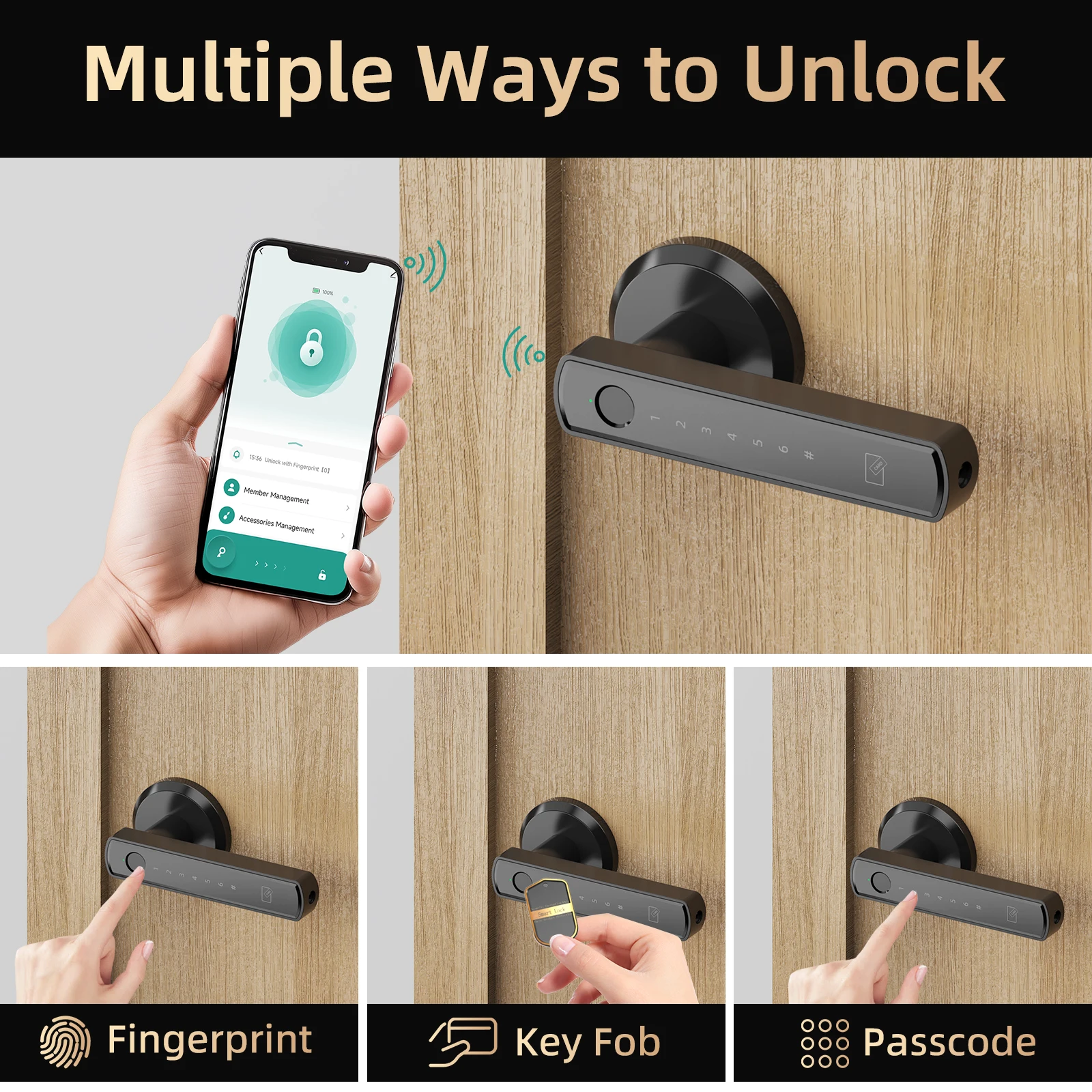 Viladepot Smart Lock Fingerprint Door Lock App Control Keypad - Image 3