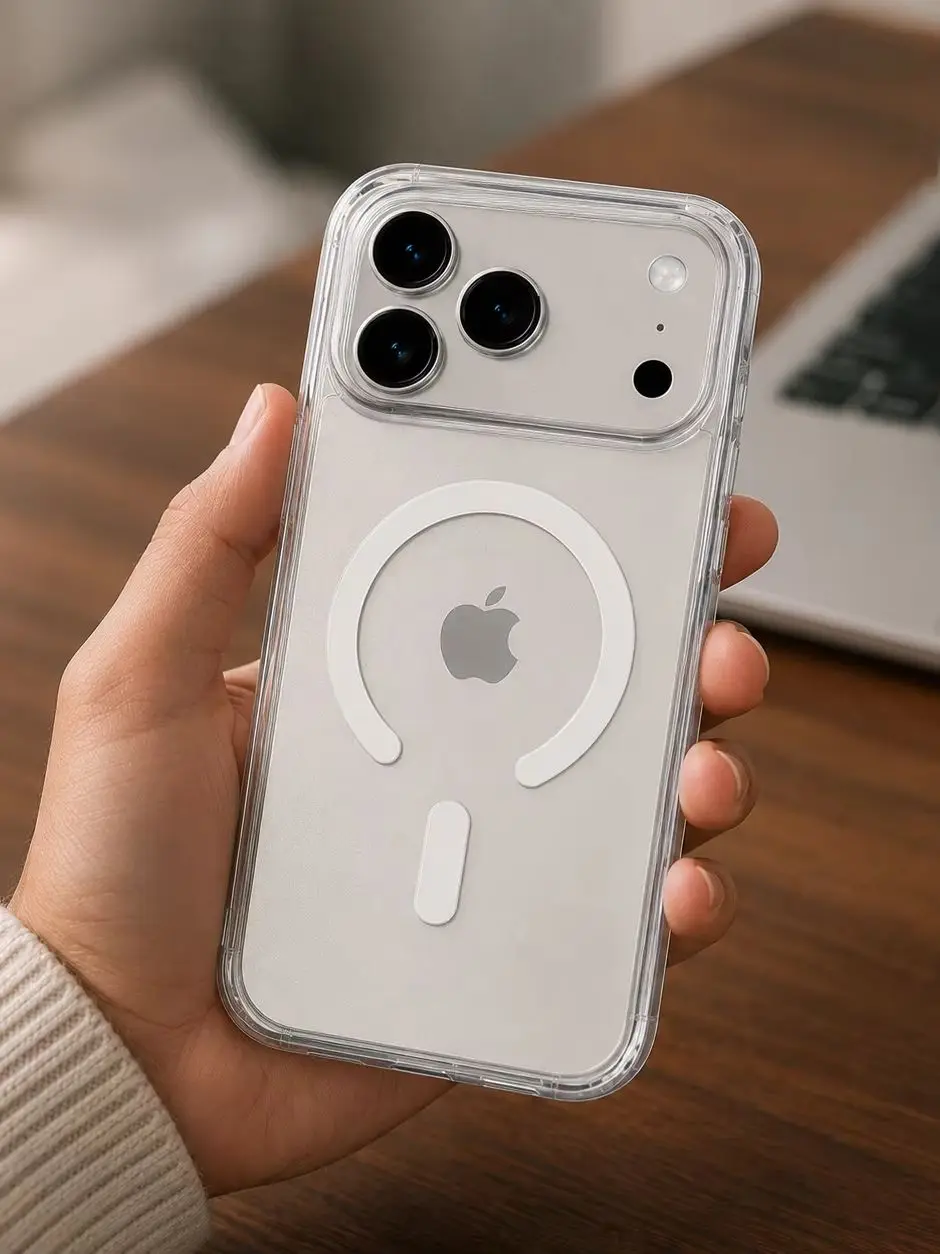 Clear Magnetic Case for iPhone 17 Pro Max Shockproof Transparent Cover - Image 1