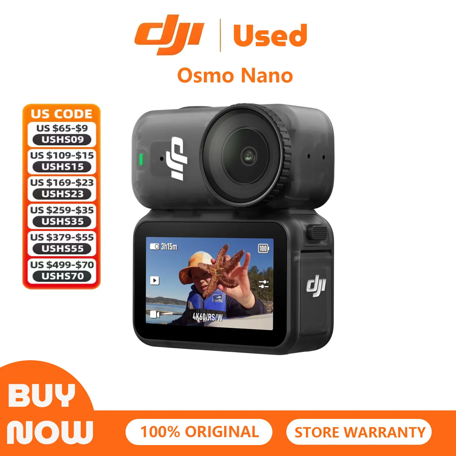 Refurbished Used DJI Osmo Nano Action Camera Combo 64GB/128GB Compact Action Camera with Accessories - Image 1