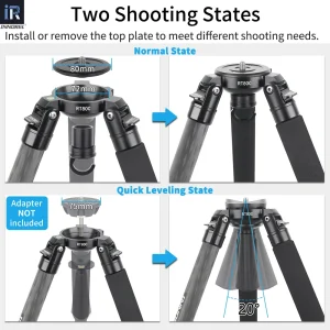RT80C/NT324C Professional Carbon Fiber Tripod for DSLR Camera Video - Thumbnail Image 4