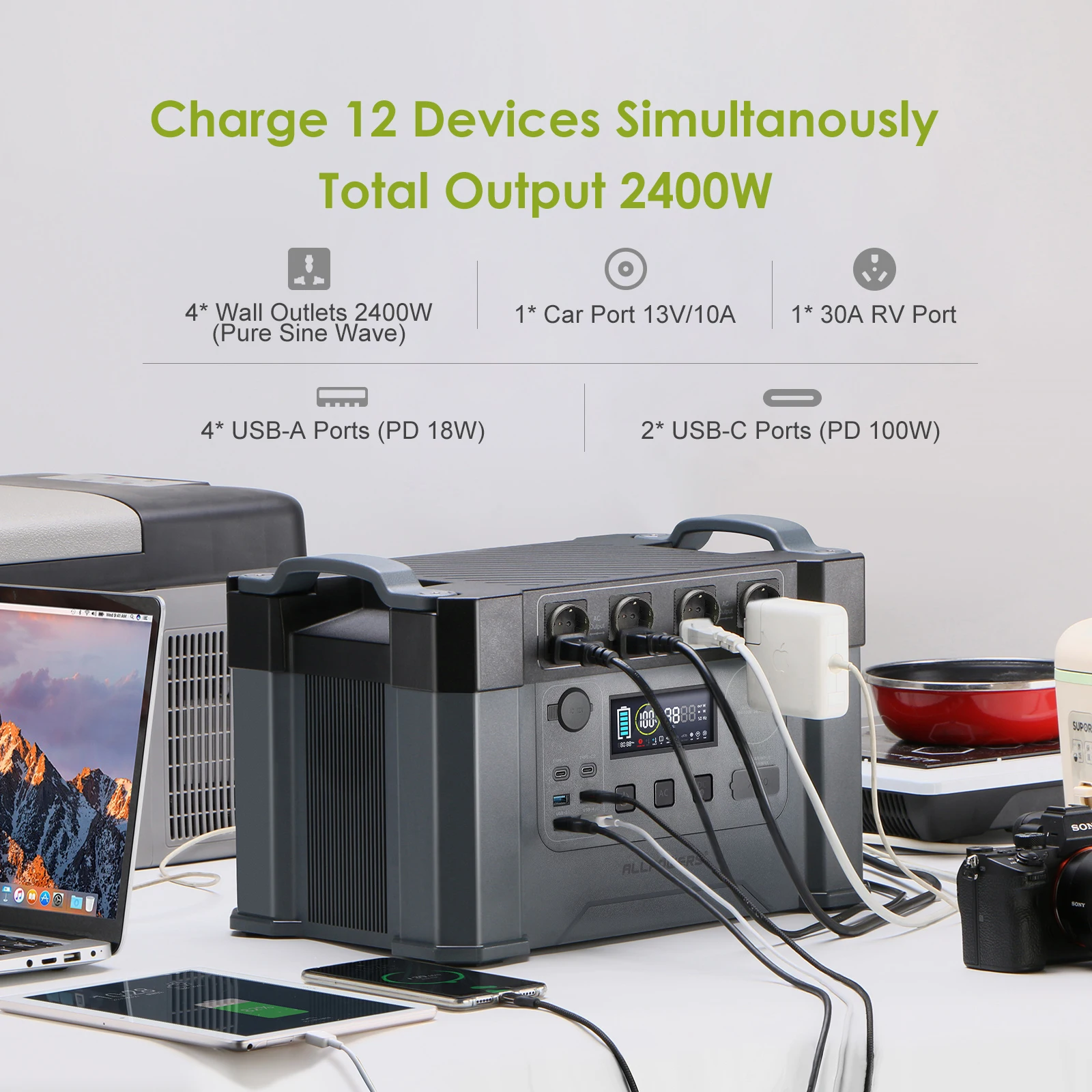 ALLPOWERS Solar Generator 2400W Battery Charger - Image 4