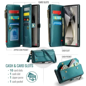 Crossbody for Samsung Galaxy S24 S23 Ultra S22 S21 S20 Case Wallet Card Holder - Thumbnail Image 3