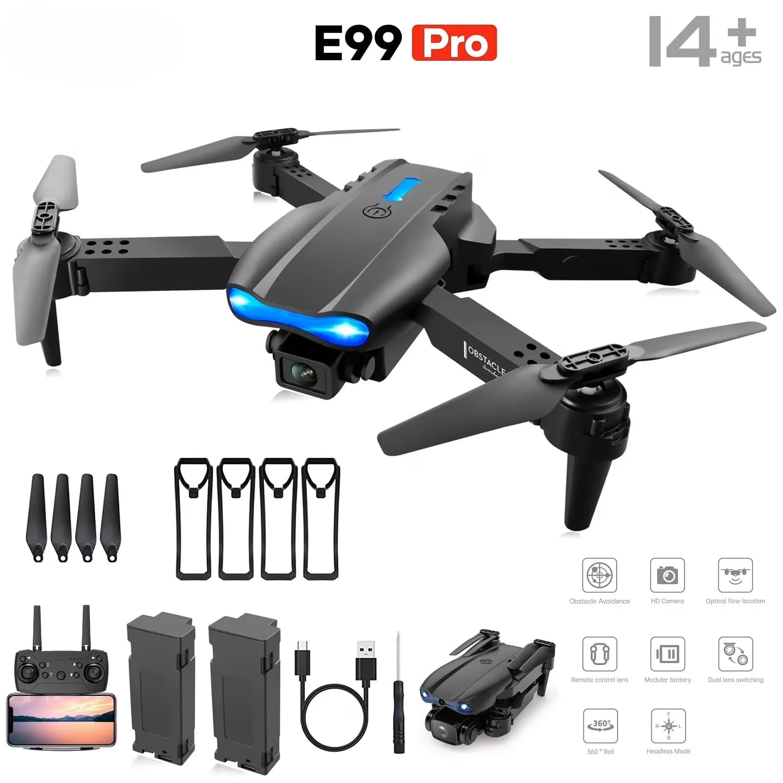 The 2026 Upgraded E88PRO MAX Foldable Drone Features Dual Cameras, - Image 4