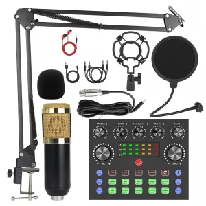 Podcast Equipment Bundle, BM800 Podcast Usb Rechargeable Microphone