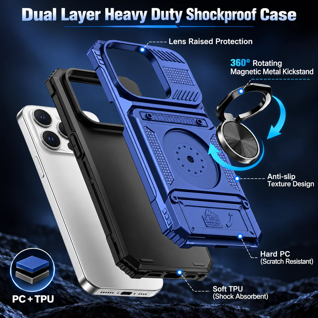 Heavy Duty Wallet Case for iPhone 17 Pro Max 16 15 14 13 12 - Image 3