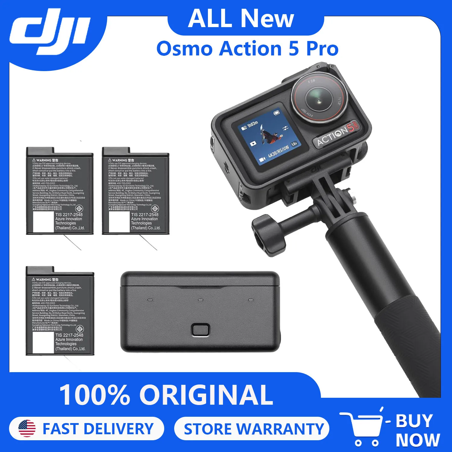 ALL New DJI Osmo Action 5 Pro Adventure Combo, Waterproof Action Camera - Image 1