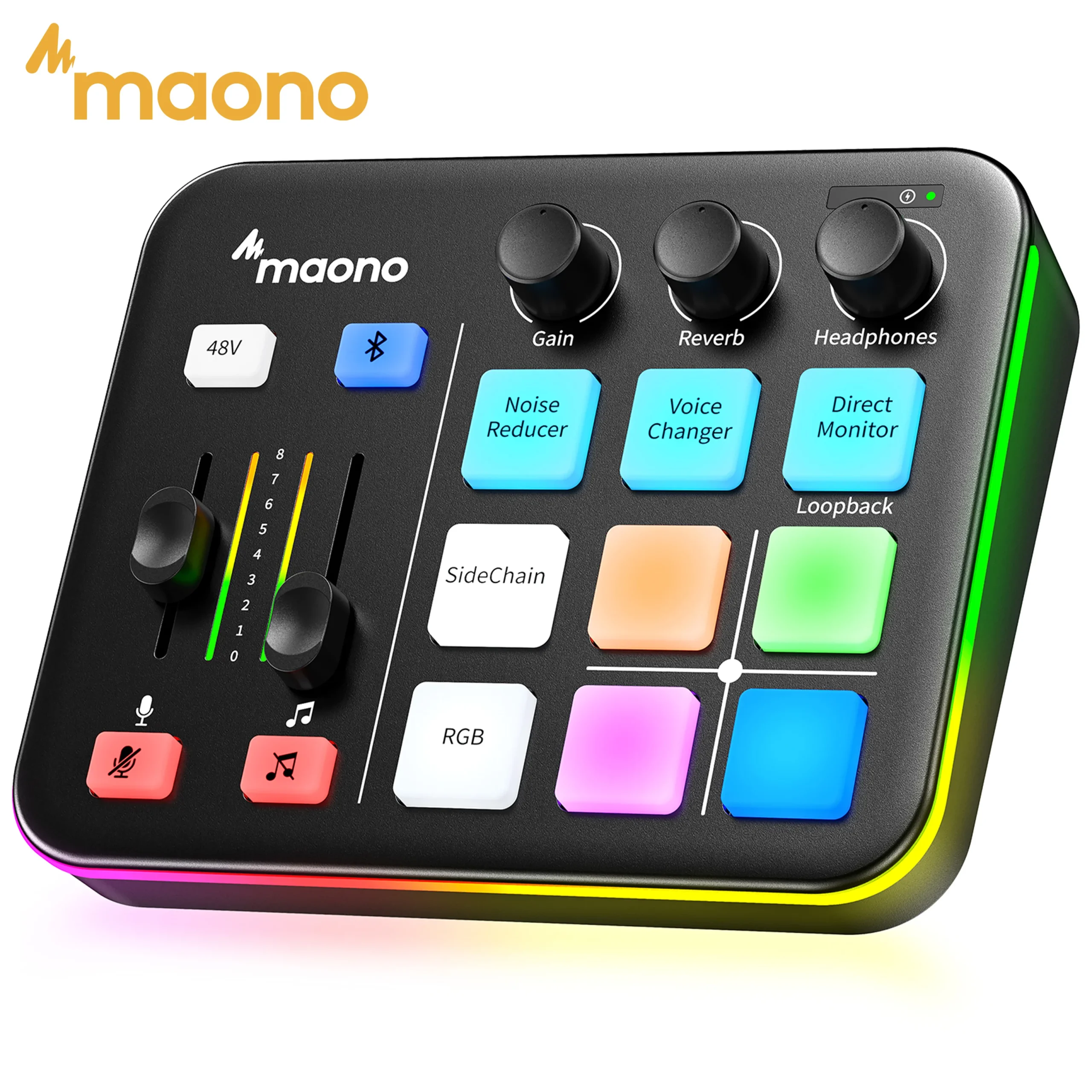 MAONO G1 NEO Gaming Audio Mixer Audio Interface with Pro-preamp, RGB, Bluetooth - Image 1