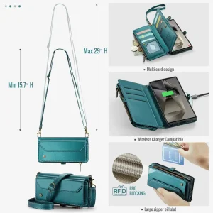 Crossbody for Samsung Galaxy S24 S23 Ultra S22 S21 S20 Case Wallet Card Holder - Thumbnail Image 4
