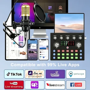 Podcast Equipment Bundle, BM800 Podcast Usb Rechargeable Microphone - Thumbnail Image 3