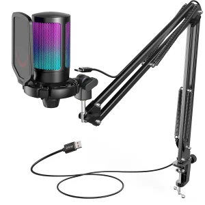 FIFINE USB Gaming Microphone Kit for PC,PS4/5
